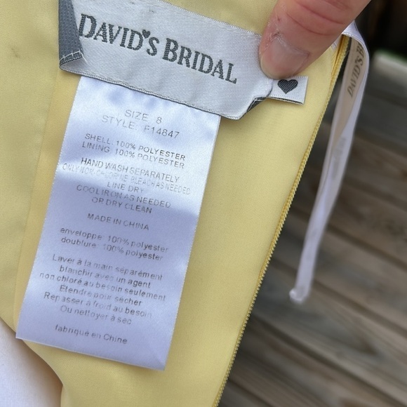 David’s Bridal Gorgeous Sunshine Yellow Formal Dress Size 8 style #F14847 - Picture 8 of 9